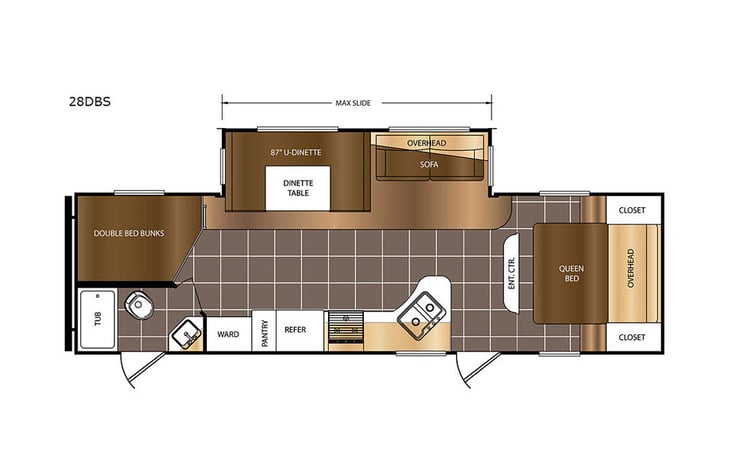 Representative floor plan provided by a trusted RVshare partner.