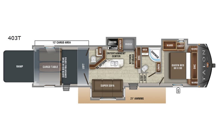 Representative floor plan provided by a trusted RVshare partner.