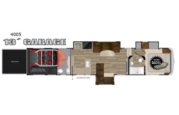 Representative floor plan provided by a trusted RVshare partner.