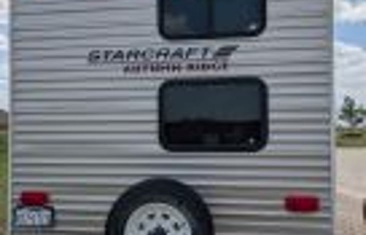 Rear view -  Full size bunk windows.  
Full Size spare.