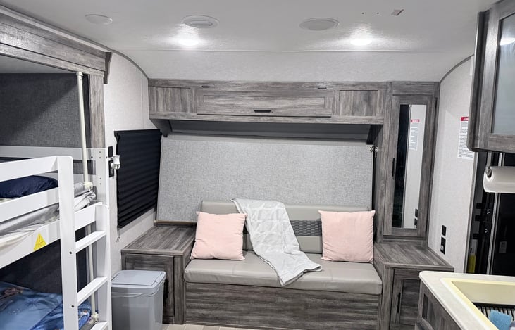 Couch that folds into a Murphy bed.