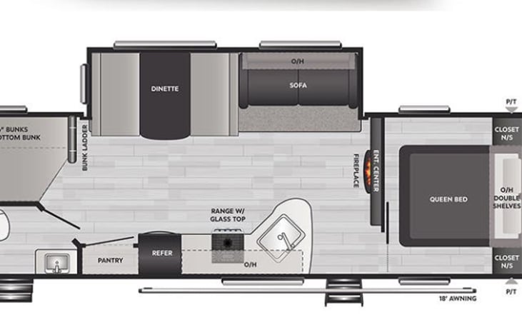 The layout of our camper.