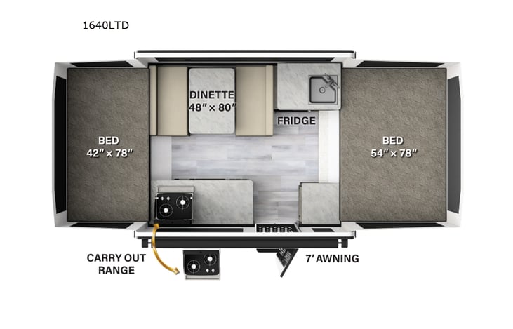 Representative floor plan provided by a trusted RVshare partner.