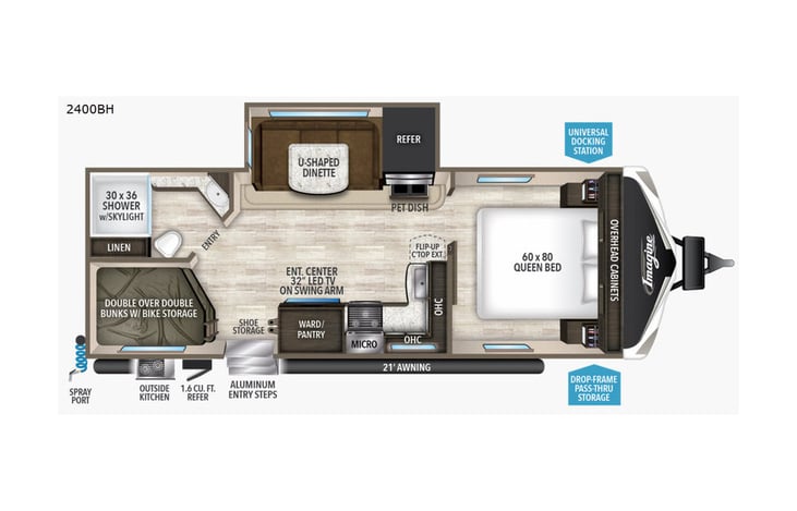 Representative floor plan provided by a trusted RVshare partner.