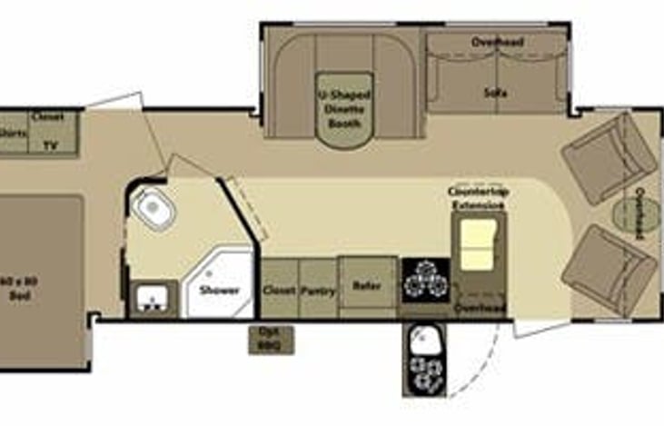 As you walk in the front door, two sofas and couch are in the front area.