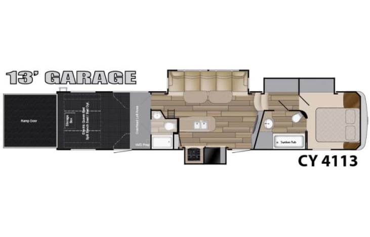 Representative floor plan provided by a trusted RVshare partner.