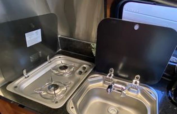 Galley sink and 2 burner stove