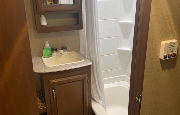 Bathroom toilet and shower