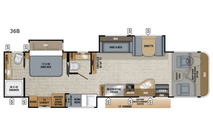 Representative floor plan provided by a trusted RVshare partner.