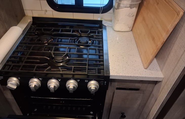 The three burner stove and oven for your cooking needs.