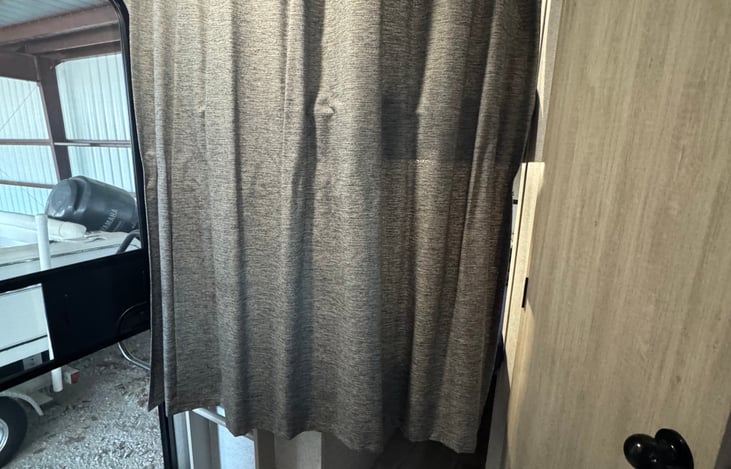 Curtain that allows for privacy in the bunks.