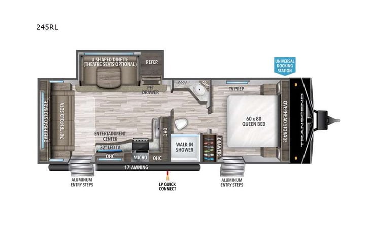 Representative floor plan provided by a trusted RVshare partner.