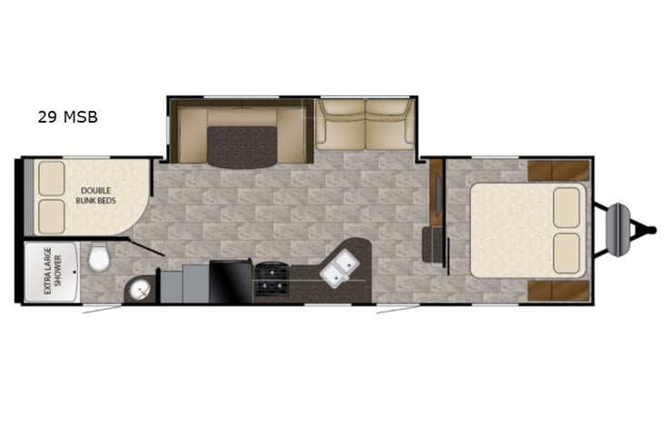 Representative floor plan provided by a trusted RVshare partner.