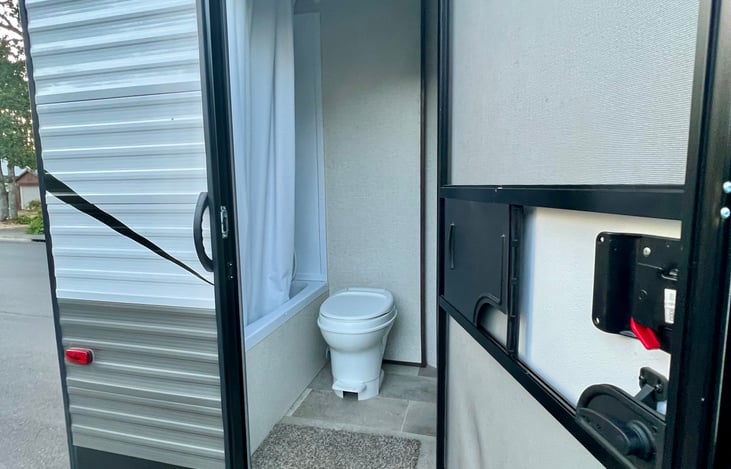 Outside bathroom entrance