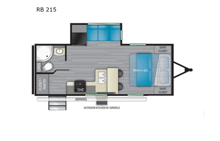 Representative floor plan provided by a trusted RVshare partner.