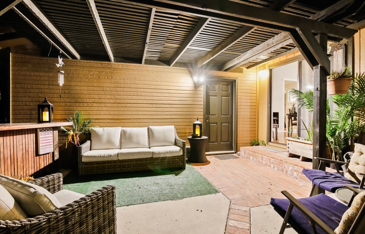 Patio to home available for relaxing