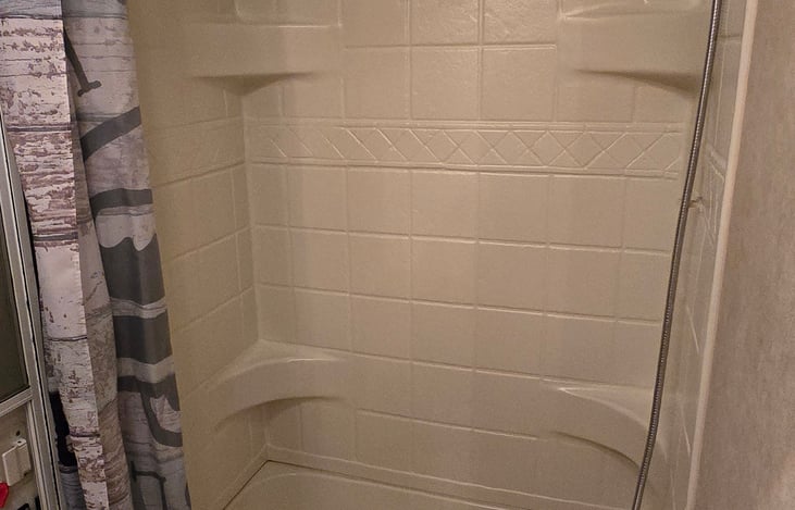 Shower with tub