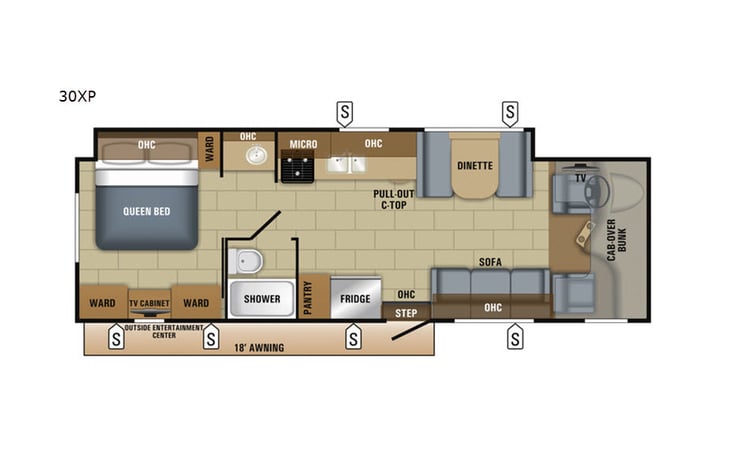 Representative floor plan provided by a trusted RVshare partner.