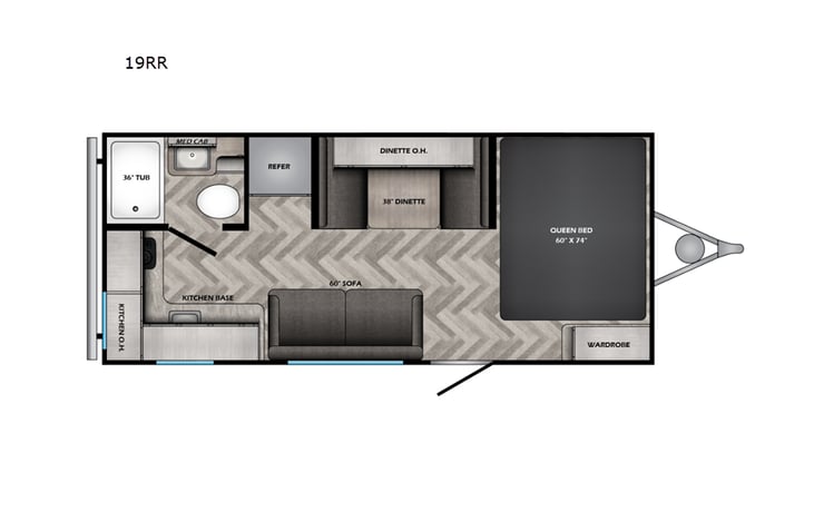 Representative floor plan provided by a trusted RVshare partner.