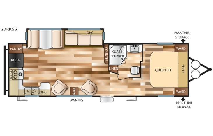 Representative floor plan provided by a trusted RVshare partner.