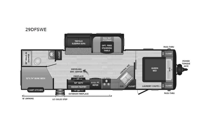 Representative floor plan provided by a trusted RVshare partner.