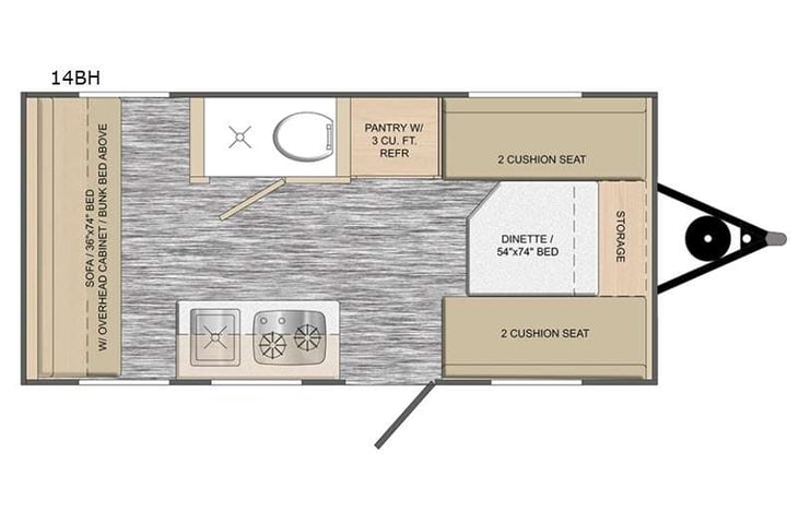 Representative floor plan provided by a trusted RVshare partner.