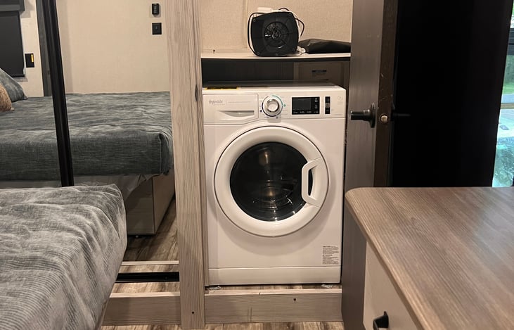 Washer/dryer combo in its own laundry closet