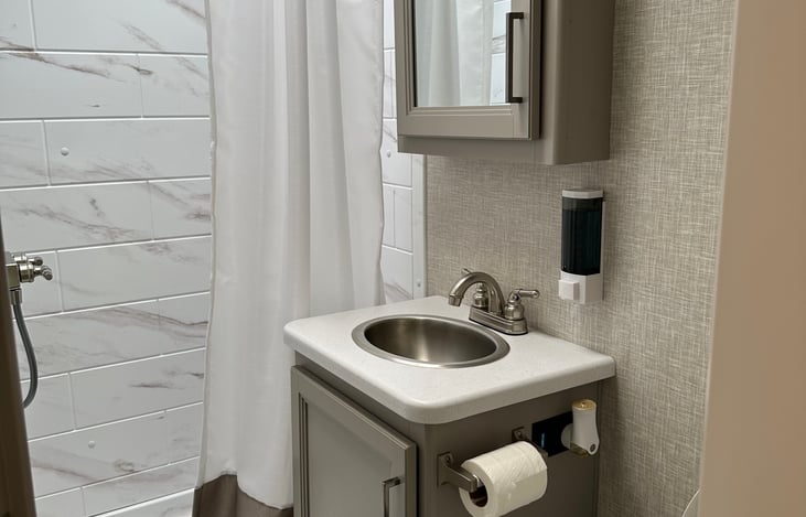 Bathroom with full shower