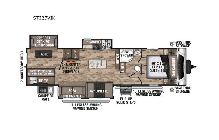 Representative floor plan provided by a trusted RVshare partner.