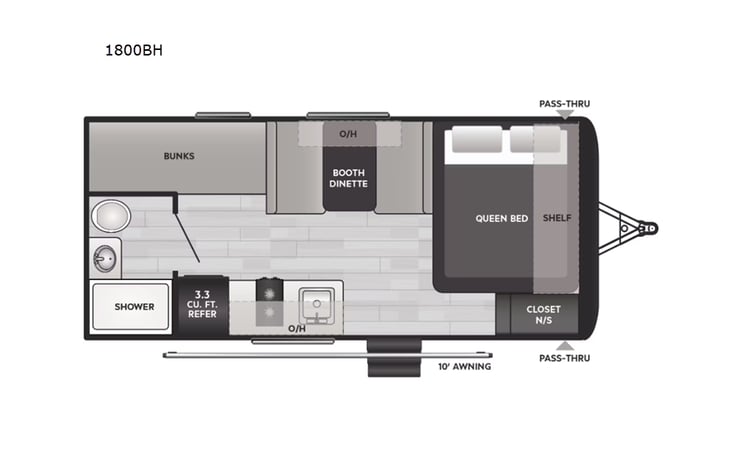 Representative floor plan provided by a trusted RVshare partner.