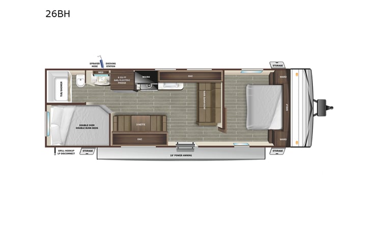 Representative floor plan provided by a trusted RVshare partner.