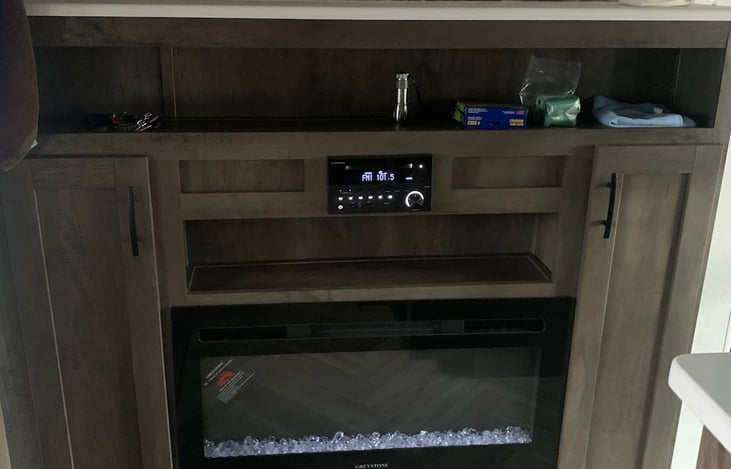 Electric fireplace and radio that is Bluetooth capable