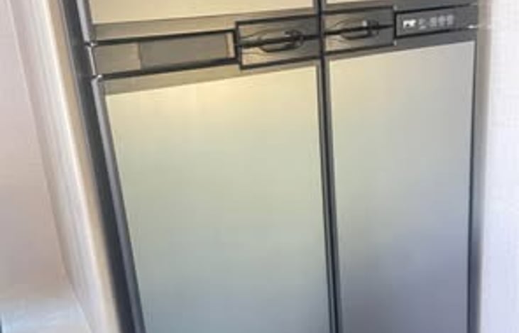 Full size refrigerator and freezer.
