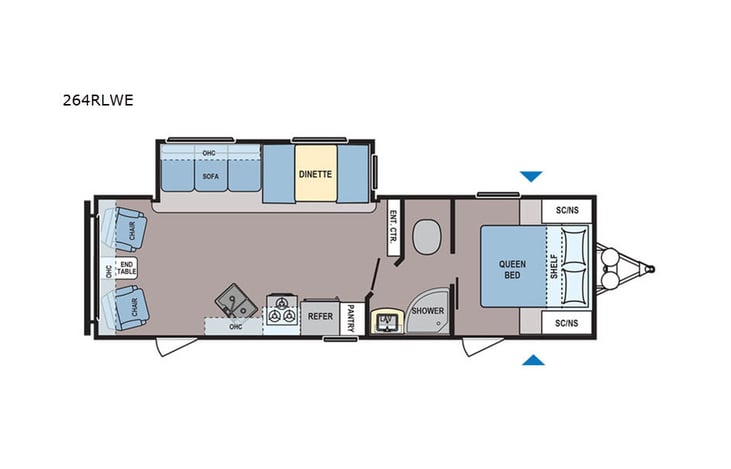 Representative floor plan provided by a trusted RVshare partner.
