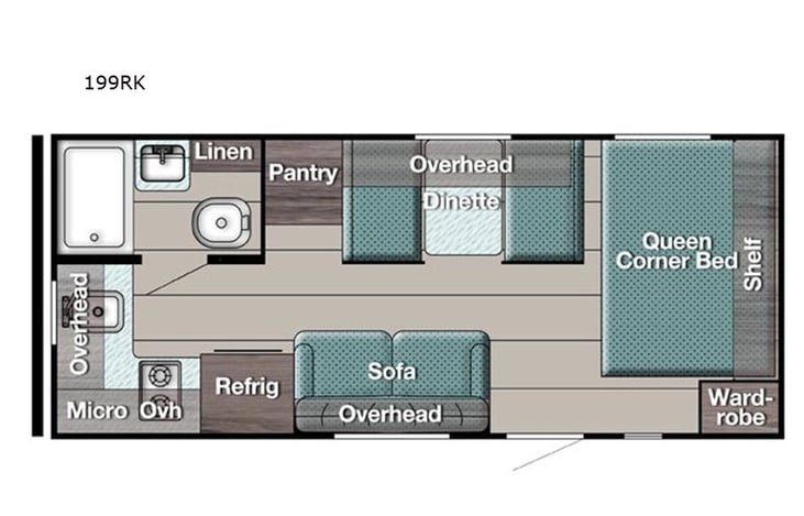 Representative floor plan provided by a trusted RVshare partner.