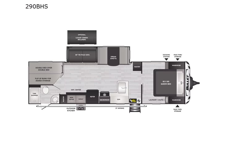 Representative floor plan provided by a trusted RVshare partner.