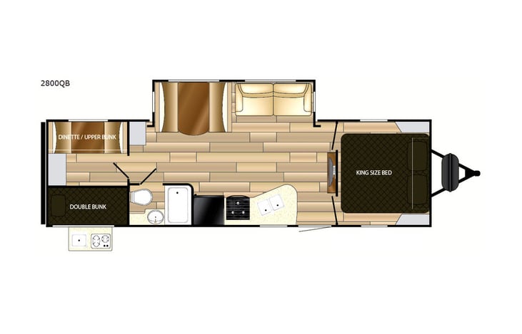 Representative floor plan provided by a trusted RVshare partner.