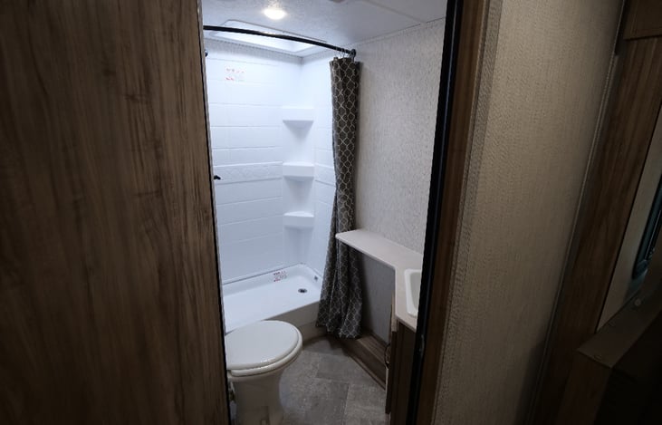 Bathroom - Sink, shower, & toilet