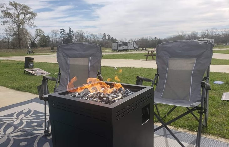 Enhance your trip with an OPTIONAL propane burning firepit for an additional fee