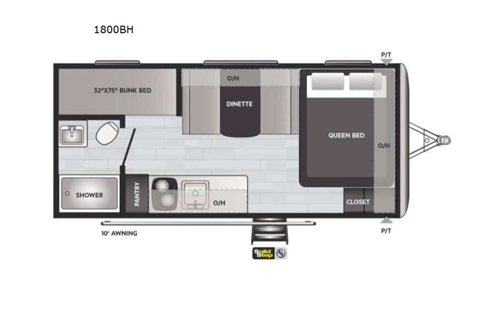 Representative floor plan provided by a trusted RVshare partner.