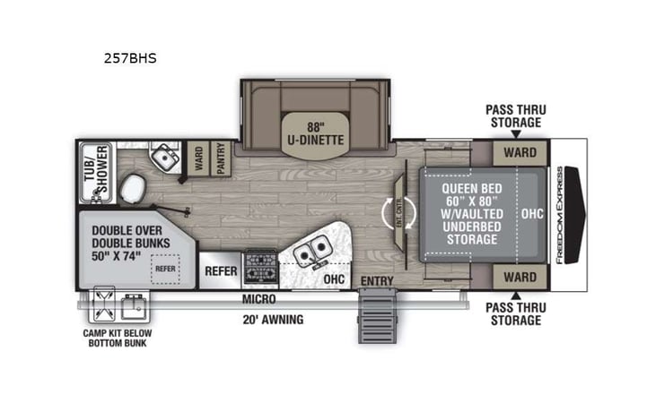 Representative floor plan provided by a trusted RVshare partner.