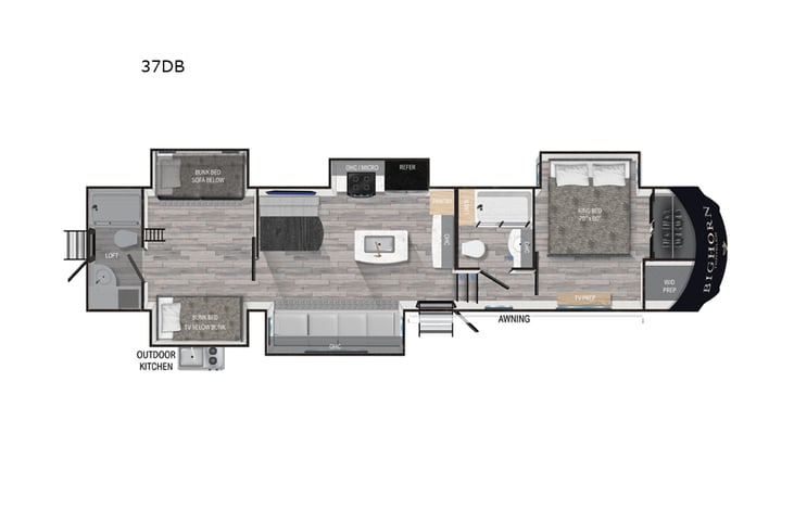 Representative floor plan provided by a trusted RVshare partner.