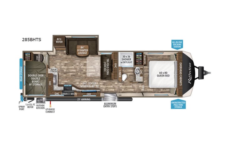 Representative floor plan provided by a trusted RVshare partner.