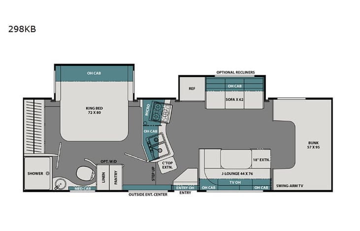 Representative floor plan provided by a trusted RVshare partner.