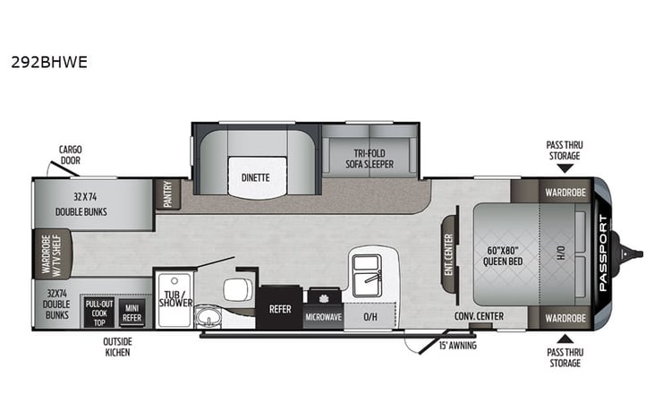 Representative floor plan provided by a trusted RVshare partner.