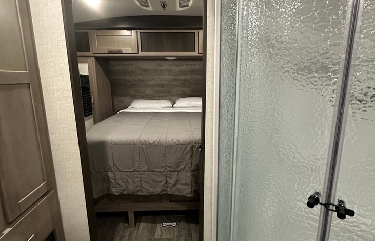 Main bath leading to master bedroom