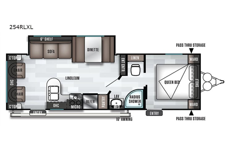 Representative floor plan provided by a trusted RVshare partner.
