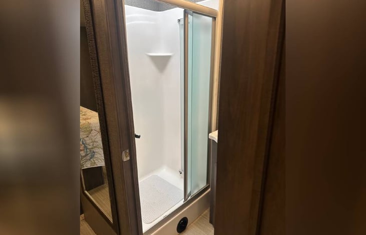 Large walk-in shower.....