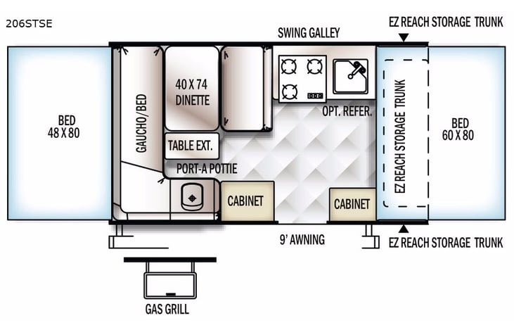 Representative floor plan provided by a trusted RVshare partner.