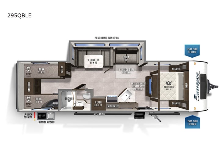 Representative floor plan provided by a trusted RVshare partner.